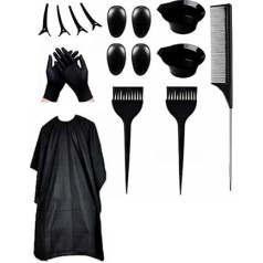 16 x Hair Dye Set Hair Clips Hair Dye Tool Hair Brushes Hair Dye Bowl Beauty Salon Tool Easy to Use for Women