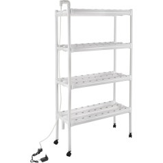 JUDEMII Hydroponic Site Grow Kit, White with 4 Levels, 108 Locations, Hydroponic Propagation Systems with Timer, Water Pump, Hydroponic Grow Kit Made of PVC-U Material for Growing, Salad, Rapeseed,