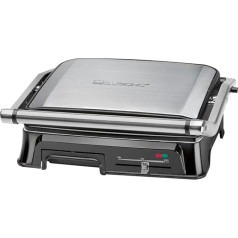 Clatronic Contact Grill | Continuously Adjustable Thermostat | 2000 Watt | Electric Grill | Grill Surfaces: 2x Approx. 29.5 x 23.5 cm | Barbecue | Stainless Steel Housing | KG 3571 Stainless Steel