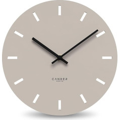 Cander Berlin MNU 2530 P Wall Clock Silent without Ticking 30 cm Analogue Kitchen Living Room Modern Vintage Warm Grey MDF