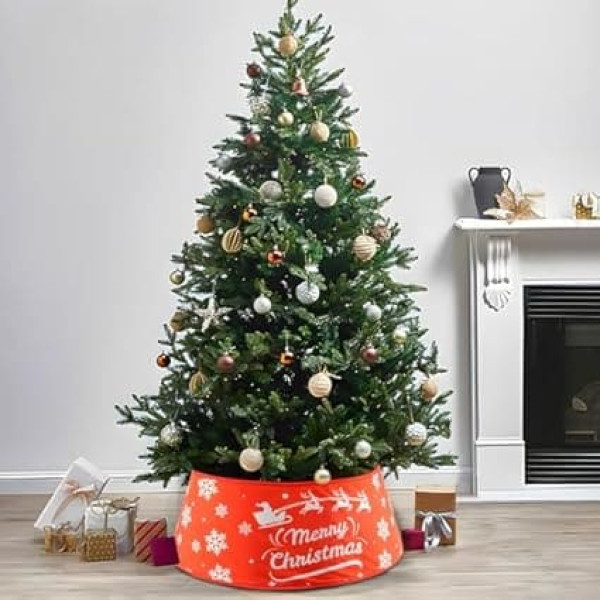 Christmas Tree Skirt, Christmas Tree Collar, Christmas Tree Basket, Tree Skirt, Christmas Tree Collar, Tree Rug Skirt, Home Decoration, Christmas Tree Ring Stand, Red