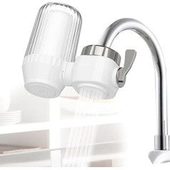 Tap Filter, Tap Filter for Drinking Water, Filter Tap Limescale Filter Tap, Limescale Filter Tap Water Filter for Removes Chlorine, Heavy Metals and Bad Taste