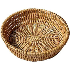 Hand Woven Wicker Basket Food Serving Bowl Woven for Bread Fruit Vegetable Storage Gift Baskets 25x8cm