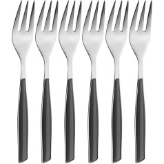 Bugatti Glamour GLNU-021F17/6 Cake Forks (Set of 6) - SAN (Styrene-Acrylonitrile Resin) / Steel - 16 x 20 x 3 cm - Black