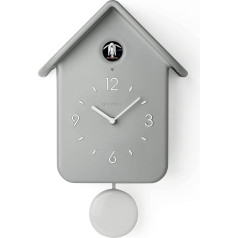 Guzzini - QQ Cuckoo Clock with Pendulum - Light Grey, 24.8 x 12 x H39 cm - 16860208, Silver