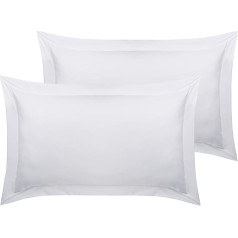 Oxford Pillowcases 100% Cotton 400 Thread Count Soft and Cool King Pillow Cases Bright White Pack of 2