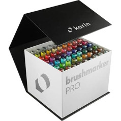 Mega Box Karin Brush Marker Pro Brushpens Water Based Ideal for Painting, Drawing and Hand Lettering Mehrfarbig