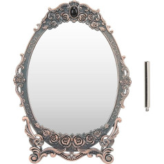 Retro Desktop Makeup Mirror, Vintage Dressing Table, Oval Ornament, Edges, Decoration, Vanity Mirror, Zinc Alloy Mirror, Beauty Mirror, Dressing Table,