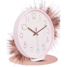 Wall Clock without Ticking Noises - Analogue Wall Clock 30 cm for Hanging & Standing - Large Wall Clock Silent - Modern Wall Clock Living Room - Wall Clock Pink - Silent Wall Clocks - Large