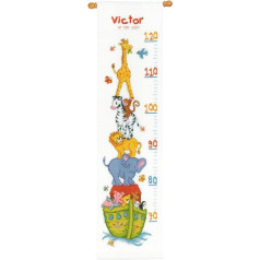 Vervaco Height Chart Noah's Ark Counted Cross Stitch Kit, Multi-Colour
