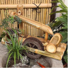 50 cm Bambusbrunnen mit Pumpe, Zen-Garten-Wasserbrunnen, DIY-Garten-Bambusdekorationen, zur Dekoration von Landschaftsbrunnen