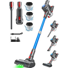 Battery Vacuum Cleaner, 50 Mins/40 KPA/450 W Vacuum Cleaner Wireless, Battery Vacuum Cleaner with Geen LED, Wireless Vacuum Cleaner with Upgraded Floor Brush, Vacuum Cleaner Battery for