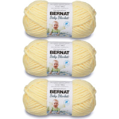 Bernat Baby Blanket Baby Yellow Yarn - 3 Pack of 100g/3.5oz - Polyester - 6 Super Bulky - 72 Yards - Knitting, Crochet, Crafts & Amigurumi, Chunky Chenille Yarn
