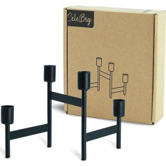 Foldable Taper Candle Holder for 4 Taper Candles Advent Candle Holder Metal in Black Versatile Candle Holder for Christmas Decoration Table Decoration Advent Wreath Gift Item Black
