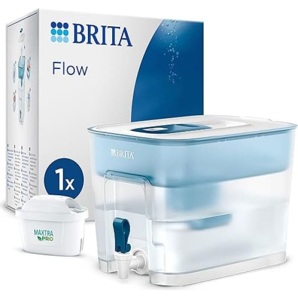 BRITA Flow XXL Water Filter with Tap (8.2L) Includes 1 Maxtra Pro All-in-1 Cartridge - Water Filter Station for Offices and Families