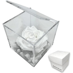 Stabilised Rose White Scented Perpetual Rose, Gift for Women and Mother's Day Gift, Wedding Gift, Birthday, Confirmation, Christening Gifts for Girlfriend (White, A 1018)