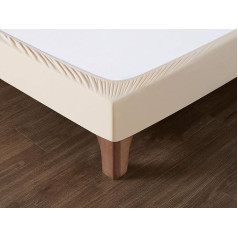 Bed Cover 160 x 200 cm Beige - Soft and Stretchy Fabric - Flawless Appearance