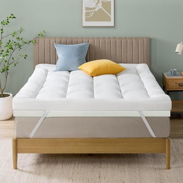 Zinus Mattress Topper, Polyester, White, 190 x 135 cm