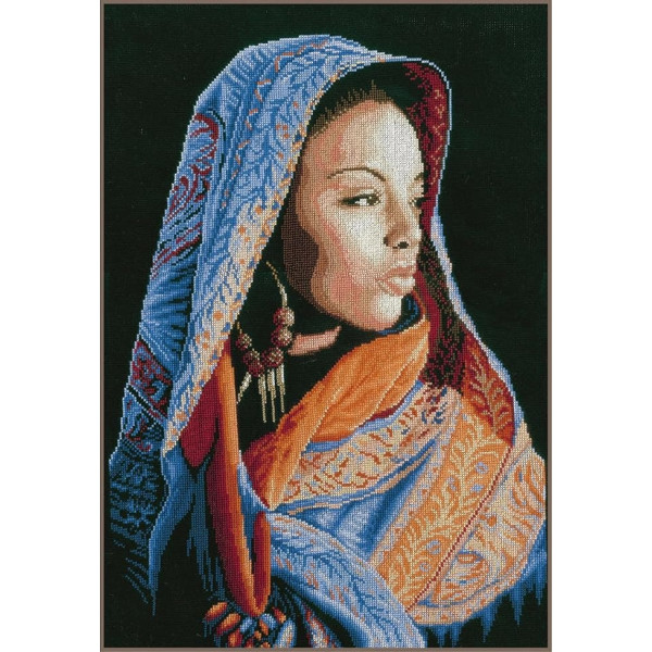 Counted Cross Stitch Kit: African Lady (Aida,B), NA, 32 x 48cm