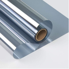 dktie Mirror Film, Window Film, UV Protection, Sun Protection Film, Window Interior Thermal Insulation, Sun Protection Film, Tint Film, Window Residue-Free (Silver, Static Adhesive, 90 x 200 cm)