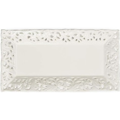 Excelsa White Home Rectangular Serving Platter Ceramic