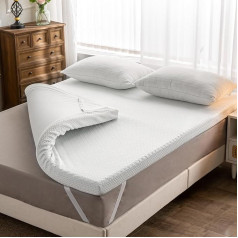 Memory Foam Mattress Topper Single 7.5cm Thick Mattress Topper for Back Pain Relief with Washable Bamboo Cover (Single, 90 x 190 cm)