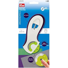 Prym 610474 Ergonomics Rotary Cutter, Plastic, Plum Blue, White, 45 mm