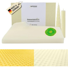Wachsmann Pure Beeswax from Germany, Bleached, 15 XL Beeswax Plates for Candles 35 x 20 cm, Natural Products, Make Your Own Candles