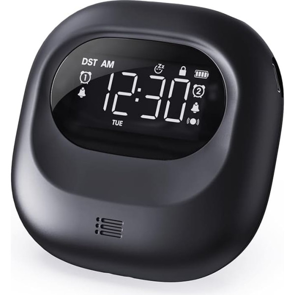 Zebon Loud Double Alarm Clock with Bed Shaker, Vibrating Alarm Clock for Heavy Sleepers, Teenagers, 3000 Rechargeable, Battery Operated, Travel Digital Clock for Bedroom, Summer Time