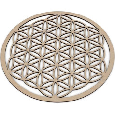 NKlaus Diameter 24 cm Flower of Life Wall Decoration Birch Plywood Candle Holder 3 mm Coaster 3848