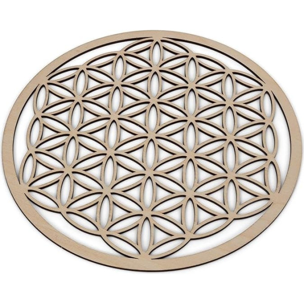 NKlaus Diameter 24 cm Flower of Life Wall Decoration Birch Plywood Candle Holder 3 mm Coaster 3848