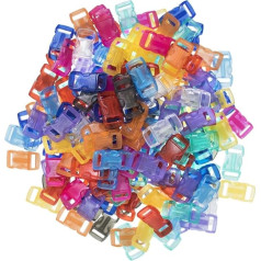 Craft County 100 or 200 Piece 3/8 Inch Contoured Side Release Plastic Buckles (Assorted Colours and Packs)