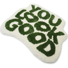 YOOCHUENG Bath Mat, Fun Bath Mat, Non-Slip, Washable, Creativity, Funny Carpet, Medium Pile Rug for Bedroom, Shower Mat, Quick-Drying, Bath Mat, Green