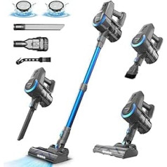 Battery Vacuum Cleaner, 25000Pa/175W/50Min Vacuum Cleaner Wireless, Anti-Tangle Brush and Self-Standing, Ultralight Handheld Vacuum Cleaner Battery Vacuum Cleaner Handle Vacuum Cleaner for Carpets