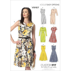 Vogue Patterns 9167 A5,Misses Dress,Sizes 6-8-10-12-14, Multi-Colour