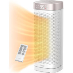 Dreo 16 Inch Electric Heater, Energy Efficient Room Heater with Thermostat, 70° Oscillating Remote Control, 3-Mode Tilt Protection & Overheating Protection, Quiet Ceramic Fan Heater for Home