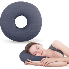 Ear Piercing Pillow for Side Sleepers, Ear Cushions with Holes for Pain, Earring Inflammation Pressure Points, Cotton Earring Cushion for CNH Side Sleepers