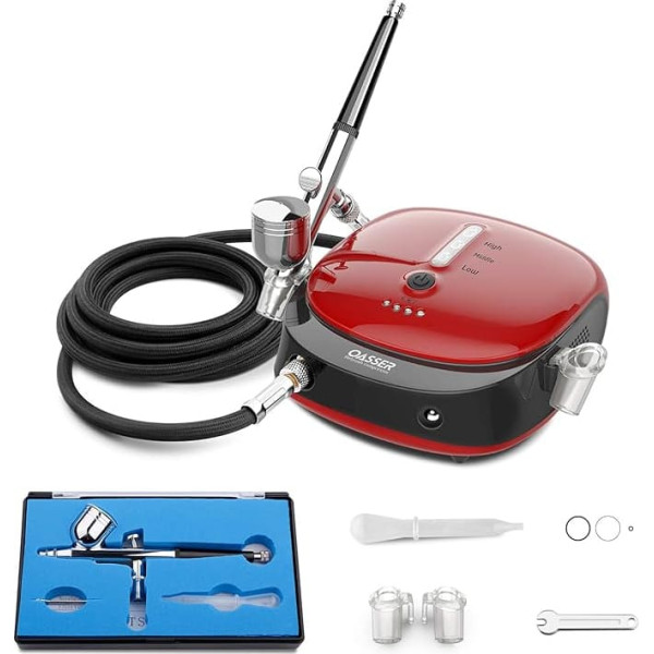 Airbrush Set, Dual Action Airbrush, 3 Modes with 1000 mAh Rechargeable Lithium Battery, Airbrush with Mini Compressor for Body Painting, Model Making, Cake Tattoos