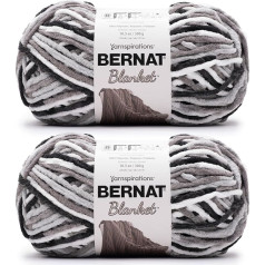 Bernat Blanket Super Bulky Acrylic Yarn - 2 Pieces 300g #6 Chunky Chenille Heavy Yarn for Knitting and Crocheting, Amigurumi, Thick Blankets (Grey Storm, 220 Yards 2-Pack)