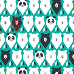 Teddy Bear, Teddy Bear, 100% Cotton Fabric, Children, Sold by the Metre, Craft, Sewing Fabric (Bear Polar Bear, 300 x 160 cm)