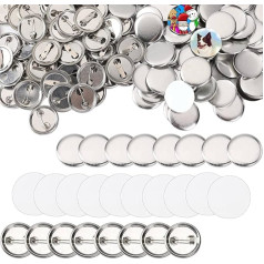 Bruafsir 600 Pieces Blank Buttons 25mm Lapel Pin Making Metal Badge Parts for Button Making Machine