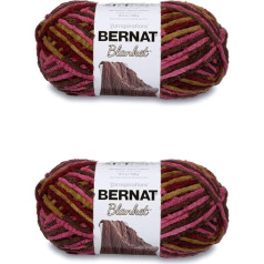 Bernat Blanket Plum Chutney Yarn - 2 Packs of 300g - Polyester - 6 Super Bulky - 220 Metres - Knitting/Crochet