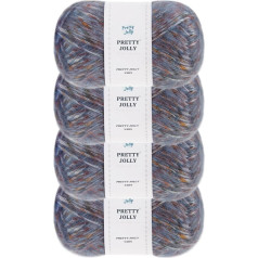 Pretty Jolly Flauschiges Air-Garn zum Häkeln, weich und bunt, Woll-Acryl-Mischung, leichtes Kammgarn mit 3 DK, hochwertiges Tweed-Wollgarn (insgesamt 200 g/560 m) (Dawn)