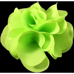 10 pieces/lot 2.6 inches tulle fabric chiffon hair flower lace trim patch appliqué lace fabric wedding lawn green