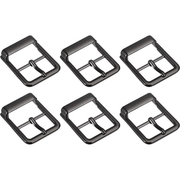 sourcing map Metal Roller Buckle, 6 Pieces Single Prong Belt Buckle Square Centre Bar Buckles for DIY Leather Craft Accessories