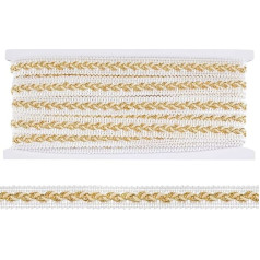 10 Yards Golden Gimp Braid Trim 0.5 Inch Wide Golden Border Polyester Fabric Trim Lace Trim Upholstery Trim for Sewing Costumes DIY Crafts Upholstery Curtains Protective Covers Decoration
