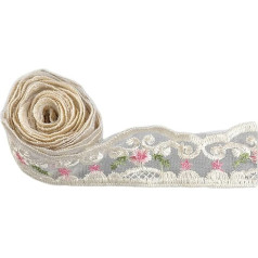 Woven Lace One Width 15 Yards White Lace Trim Embellishments Handmade Wedding Decoration Lace Ribbon Clothing
