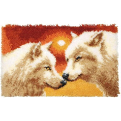 Vervaco Latch Hook Carpet Wolves, Cotton Blend Assorted, 25.5 x 2.8 x 17.8 cm