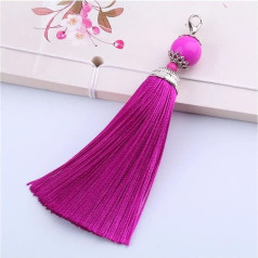 2 Stück/Packung Seidenquasten, Fransenbürste, Schlinge, Quastenbesatz mit Perlen, Anhänger zum Nähen von Vorhängen, Schmuckzubehör, DIY-Hochzeitsdekoration (Farbe 07)