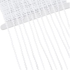 GORGECRAFT RIC Rac Rick Rack Trim 1/8 Zoll Rickrack Spitzenband Zickzack-Welle Biegen Fransen Spitzenborte S-förmig gewebter geflochtener Stoff zum Nähen DIY Handwerk Hochzeitskleid